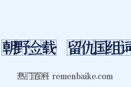 朝野佥载·留仇国组词是什么意思的图片